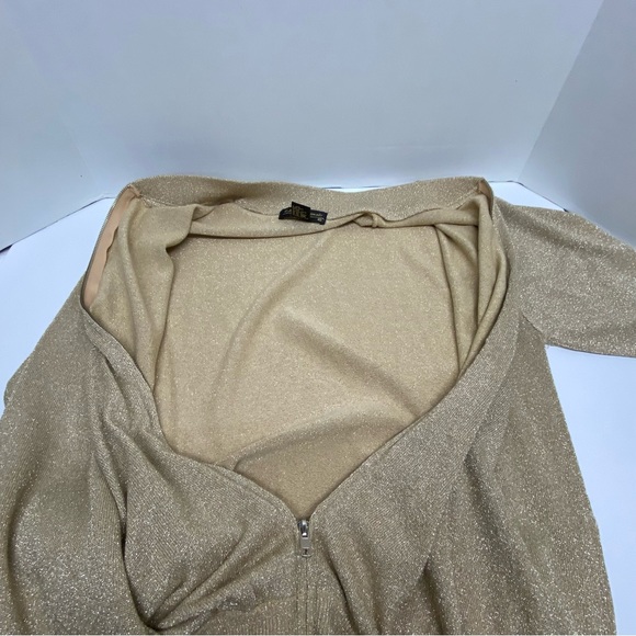 Vintage Lisa Originals Sparkling Zip Front Cardigan 80s-90's Side Pockets Large - Picture 5 of 13
